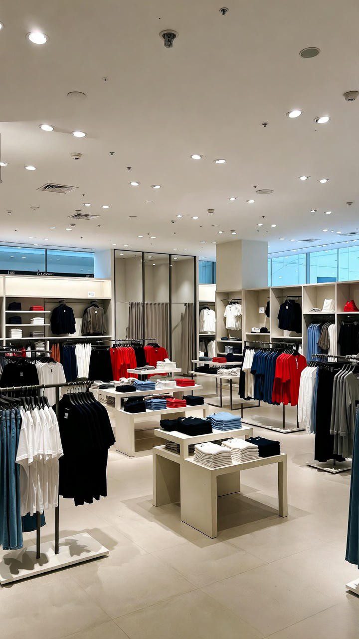Interior de loja da Uniqlo no estilo japonês minimalista – por que a marca desistiu do Brasil em 2025