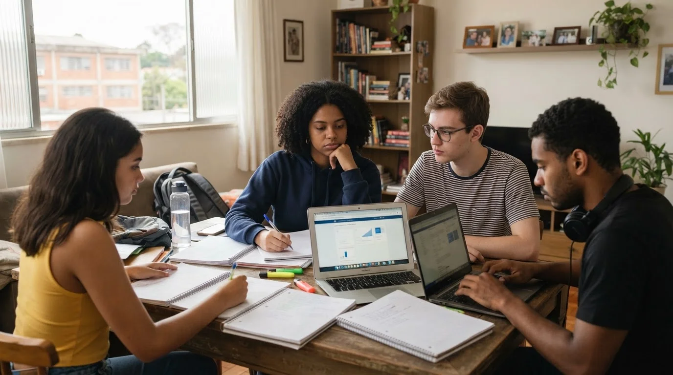 Estudantes brasileiros conferem informações do Enem 2026 em computador antes das provas